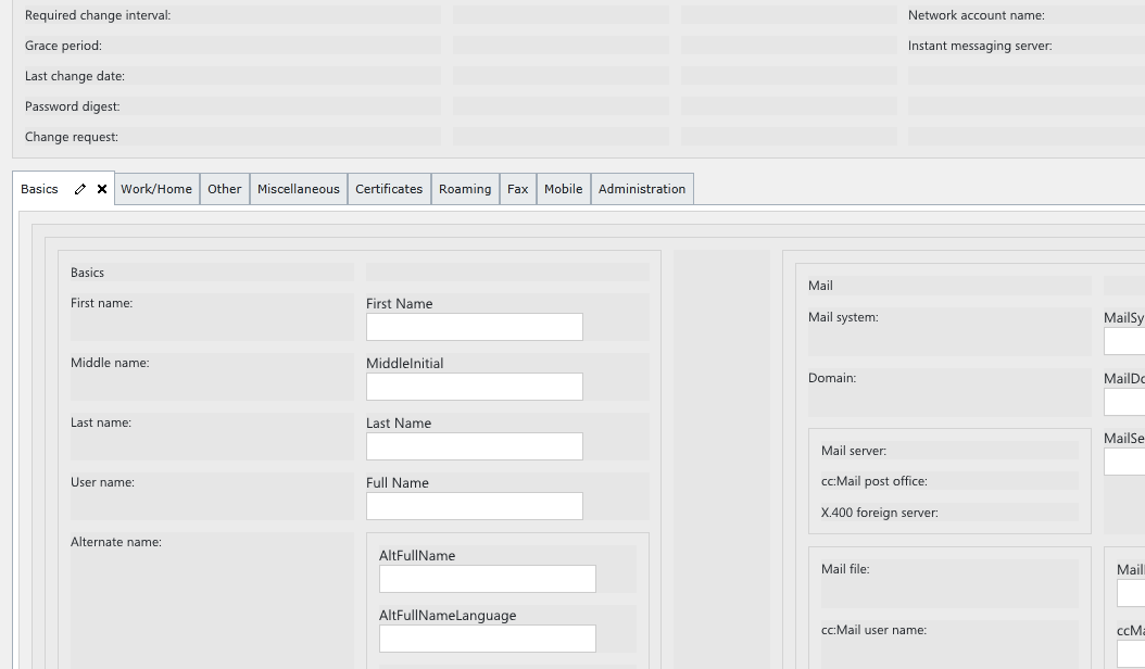Field display option: Orientation Vertical/Fields mapped via a Transfer Job file