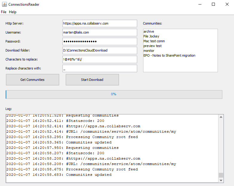 IBM Connections Files Attachments Dowloader - setup